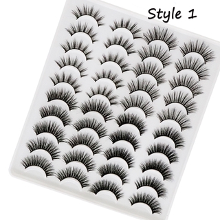 20 Pairs 15-20mm Natural 3D False Eyelashes Lashes Makeup Kit Mink Lashes Extension Mink Eyelashes