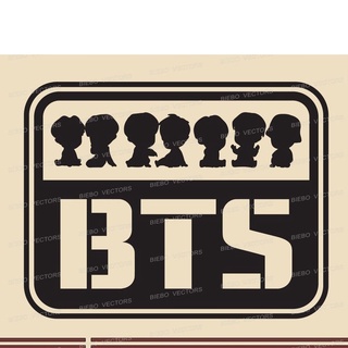 BTS | Tiny Tan Silhouette  สติ๊กเกอร์ วง BTS กันน้ำ ติดรถ