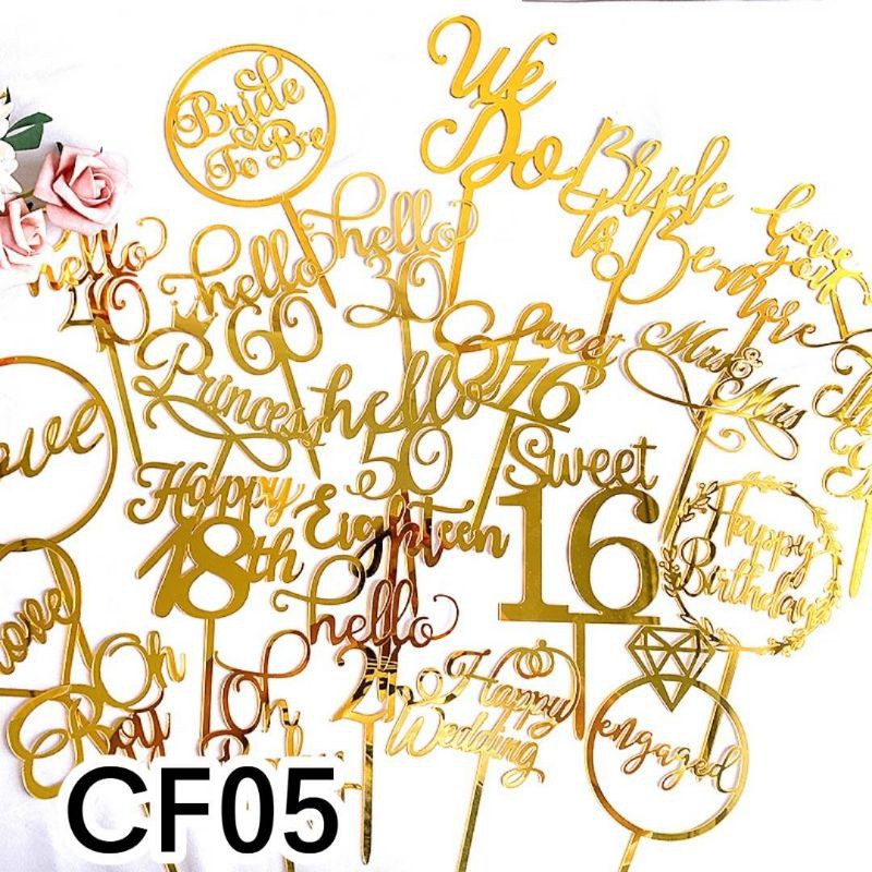 ที่ปักเค้ก,ป้ายปักเค้ก,ป้ายเค้ก happy birthday cake topper Banner,วันครบรอบ วันแต่งงาน CF(CF05)​