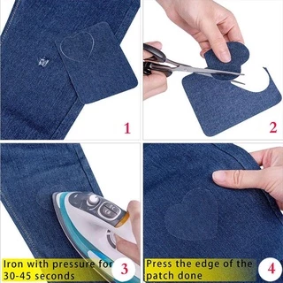 จัดส่งจากประเทศไทยPICKZEN แพทช์ซ่อมกางเกงยีนส์ Art เย็บอุปกรณ์เสริม Denim ตกแต่ง Self-กาวเสื้อผ้าสติกเกอร์