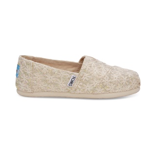 TOMS รองเท้าลำลองผู้หญิง แบบสลิปออน (Slip on) รุ่น Natural Daisy Glitter รองเท้าลิขสิทธิ์แท้ (Z)