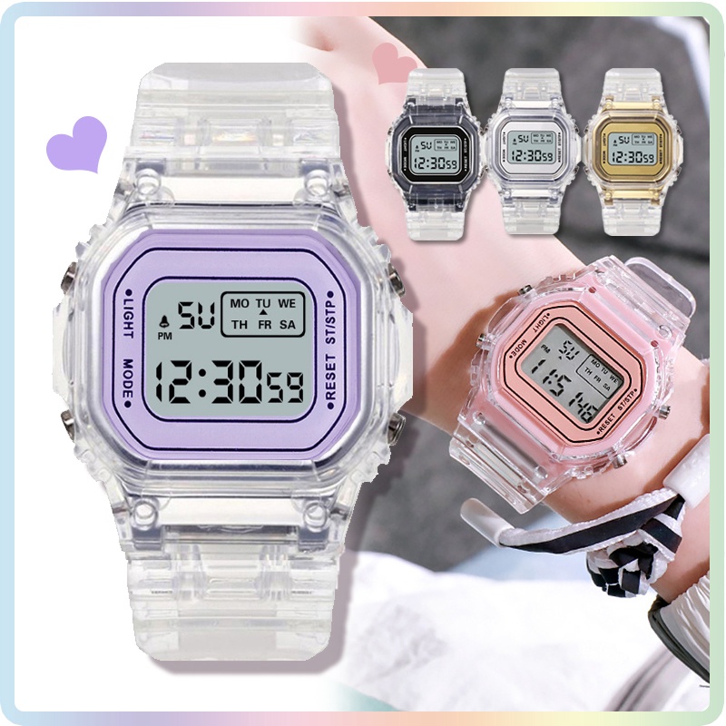 [พร้อมส่ง]Relágios Casio นาฬิกาข้อมืออิเล็กทรอนิกส์ กันน้ํา ทรงสี่เหลี่ยม สําหรับผู้ชาย และผู้หญิง