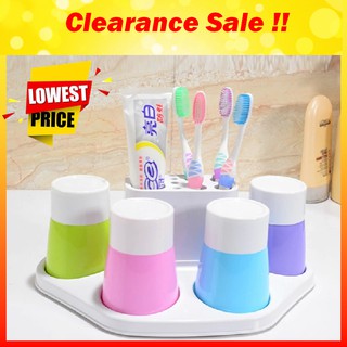 [[Clearance Sale!!]]_HH3101 ชุดแปรงฟัน พร้อมแก้ว 4 ใบ