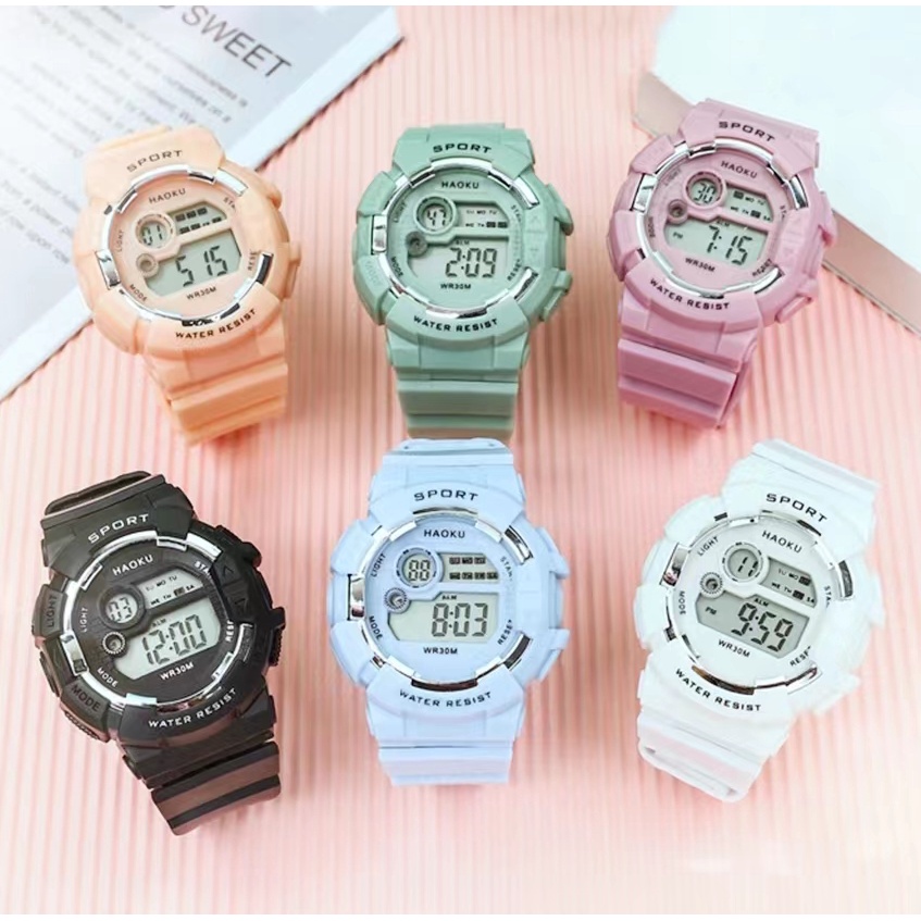 นาฬิกาข้อมือดิจิตอล สไตล์แฟชั่น สดใส สำหรับผู้ชาย ผู้หญิงและเด็ก W058