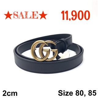 ✨NEW✨ Gucci Leather Belt with GG Gold Buckle 2cm