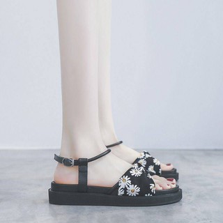รองเท้าแกลดิเอเตอร์~รองเท้าส้นสูงรัดส้น~ 2021 ฤดูร้อนใหม่ Wild ห่วงญี่ปุ่นนางฟ้าลมรองเท้าแตะแบนนักเรียนหญิงแฟชั่นคำหัวเข