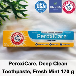 ยาสีฟัน  PeroxiCare™  Deep Clean Toothpaste, Clean Mint 170 g - Arm &amp; Hammer™ สะอาดล้ำลึก