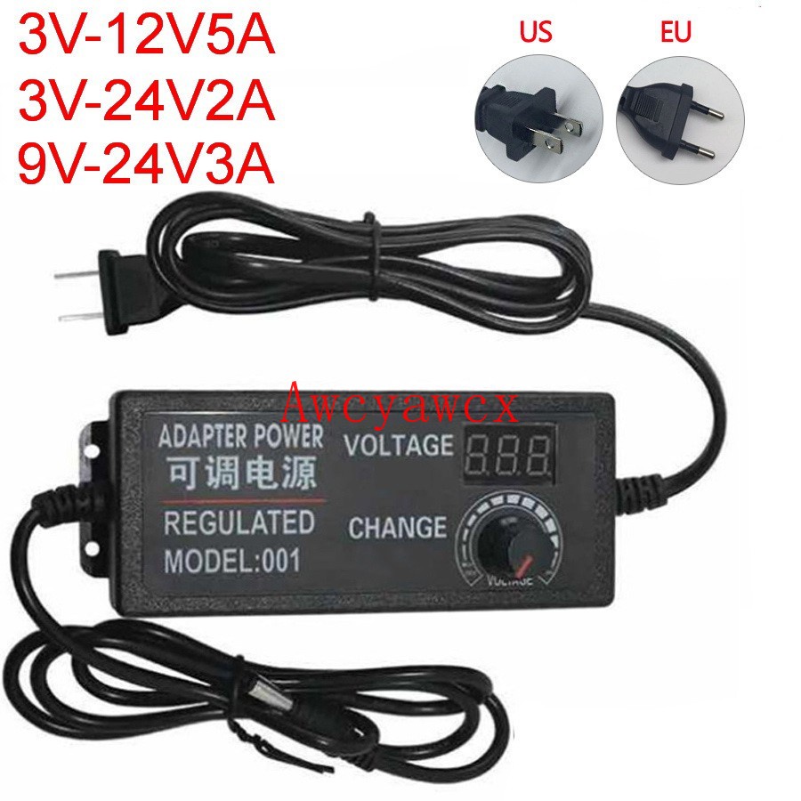 AC Adjustable Adapter การเปลี่ยนอะแดปเตอร์ไฟฟ้า DC 3V 4V 4.5V 5V 6V 7V 7.5V 8V 9V 10V 12V 13.5V 14V 