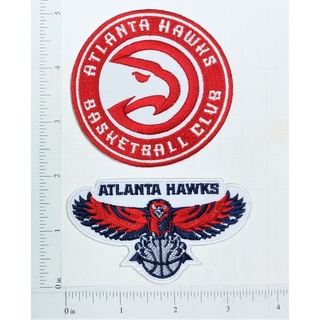 NBA Atlanta Hawks Basketball team sport โลโก้ แอตแลนต้าฮอว์ก เอ็นบีเอ บาสเก็ตบอล กีฬา ตัวรีดติดเสื้อ เย็บติดเสื้อ