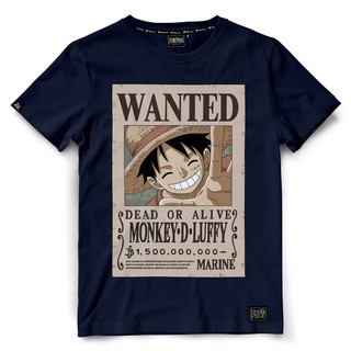 เสื้อยืดโอเวอร์ไซส์เสื้อยืดวันพีช One piece 1241-NV / LUFFY-WANTED สีกรมS-3XL