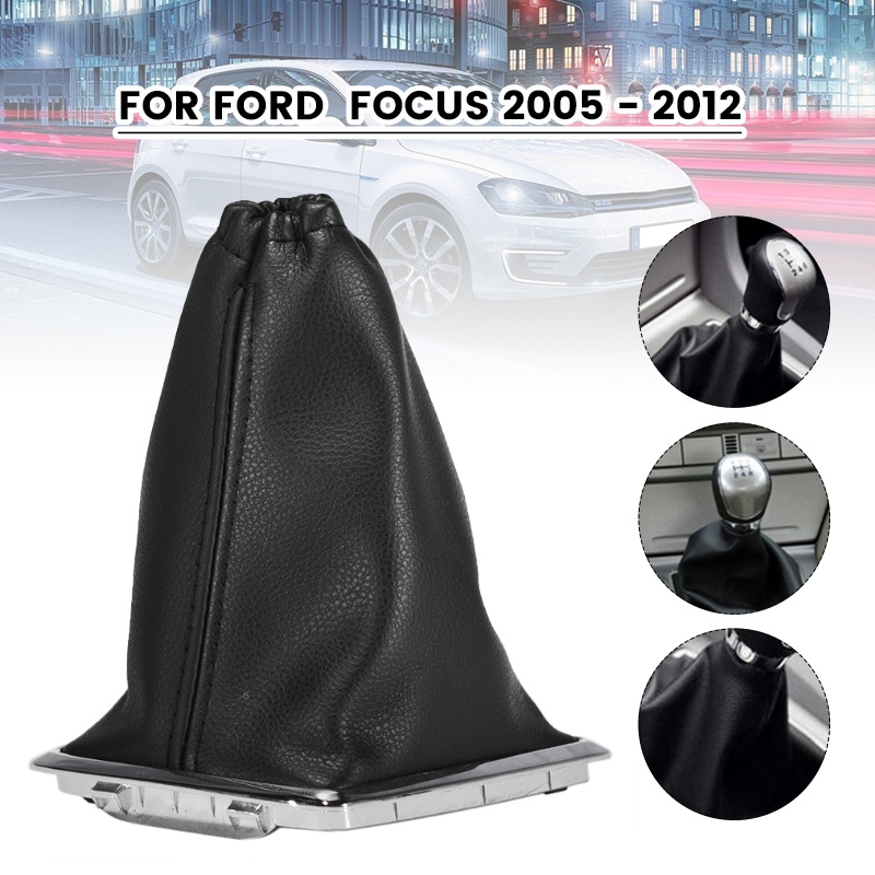 ปลอกหนังหุ้มคันเกียร์รถยนต์ กันฝุ่น สีดํา สําหรับ Ford for focus 2005 2006 2007 2008 2009 2010 2011 2012