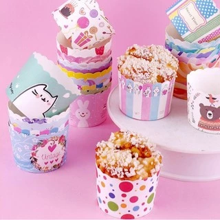 🧁สินค้าพร้อมส่ง ถ้วยคัพเค้กกระดาษ ถ้วยขนม กระดาษอบขนม [แพ็ค 50 ชิ้น] ราคาถูก