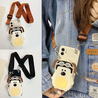 สําหรับ OPPO A57 2022 A94 A74 A54 A55 4G 5G A16 A15 A15S A53 A31 A91 A9 A5 2020 A73 A93 เคสมือถือ Soft TPU Case เคสป้องกัน Cute Cartoon Snoopy Coin Purse เคสซิลิโคน เคสโทรศัพท์ มีเชือกคล้อง
