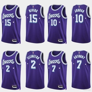 เสื้อกีฬาบาสเก็ตบอล แขนกุด ลายทีม BKB NBA Jersey Lakers Jordan Rivers Anthony Ellington สไตล์คลาสสิก