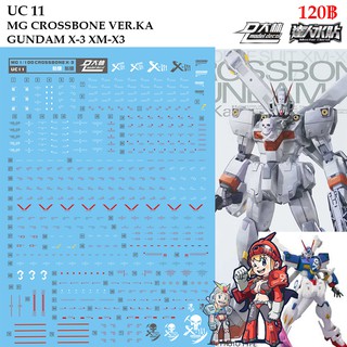 ดีคอลน้ำ [D.L. Darlin] UC11 CROSSBONE GUNDAM X-3 XM-X3 MG 1/100 Water Decal UC 11