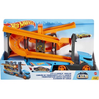 Hot Wheels Lift &amp; Launch Hauler ของเล่นรถบรรทุกรถเหล็กฮอทวีล รุ่น GNM62