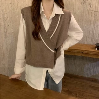Chemisegrace U018/637✨พร้อมส่ง✨เสื้อไหมพรม เสื้อกันหนาวไหมพรม เกาหลี สีสวย น่ารัก