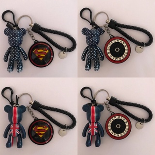 พวงกุญแจหมี + logo superman หมุนได้ พร้อมส่ง