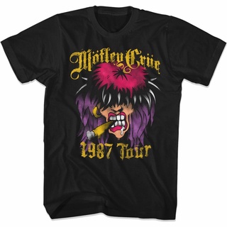 เสื้อผ้าผชเสื้อยืด พิมพ์ลาย Motley Crue Spray Paint Tour สีดํา สําหรับผู้ใหญ่S-5XL