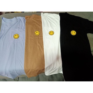 เสื้อโอเวอร์ไซส์งานปะกระเป๋าโอโมจิหน้ายิ้มพร้อมส่ง