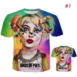 เสื้อยืดพิมพ์ลายกราฟฟิก birds of prey harley quinn 3d