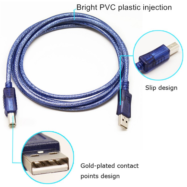 Dtech รุ่น CU093 USB Printer สายปริ้นเตอร์ สแกนเนอร์USB 2.0 ความเร็วสูง Type B  ยาว 1.8M ใช้ได้กับCanon, Epson, Broth