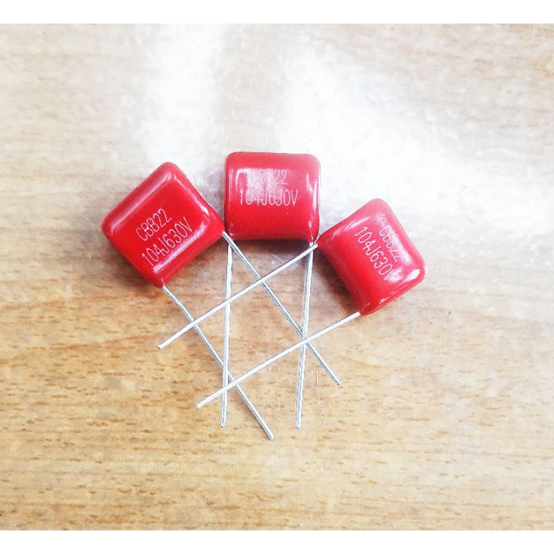1ชิ้น คาปาซิเตอร์  P10 104J​  100nF​  0.1uF 630V​