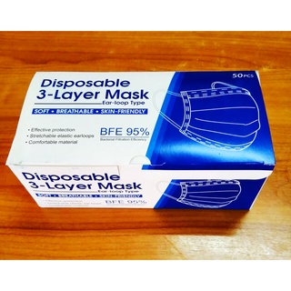 หน้ากากอนามัย  ​ Face Mask 1แพ๊ค/50ชิ้น หนา 3 ชั้น