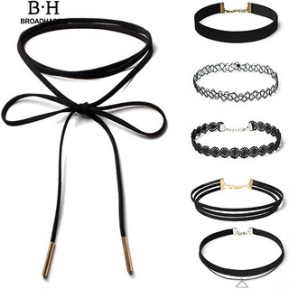 👍broadhappy🔥6 ชิ้น / เซ็ตเค้นคอผู้หญิงเชือกกลวงดอกไม้โซ่จี้สร้อยคอ  choker