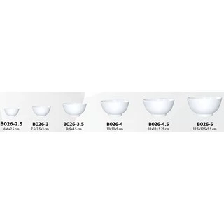 SB Melamine ถ้วยน้ำจิ้มเมลามีนกลมทรงโคม ขนาด 2.5-3.5 นิ้ว รุ่น B026 12 ชิ้น