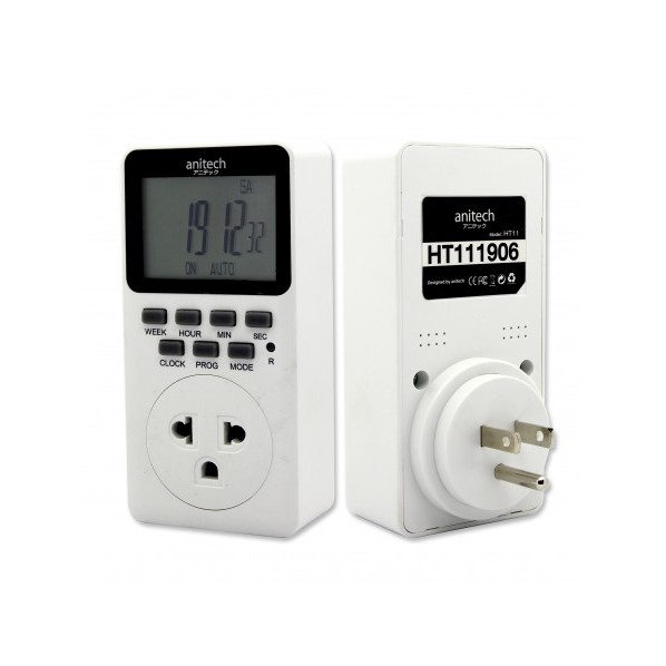 Anitech ปลั๊กตั้งเวลาเปิดปิด HT11 PLUG TIMER DIGITAL - soomklup - ThaiPick