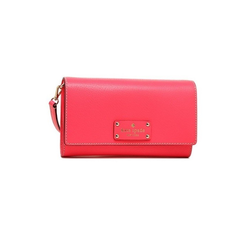 Kate Spade กระเป๋าสะพาย กระเป๋าสตางค์ รุ่น wkru2722 (สีชมพู)