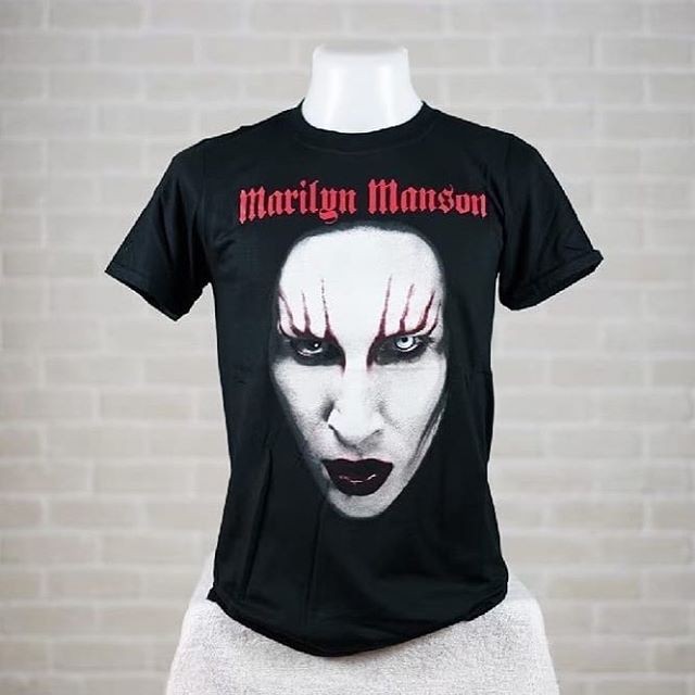 เสื้อยืดคอกลมเสื้อวง Marilyn Manson ลิขสิทธิ์แท้100%S-5XL