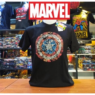 เสื้อยืดMarvel_ลิขสิทธิ์แท้ลายโล่กัปตันสีดำ(mvx-155)