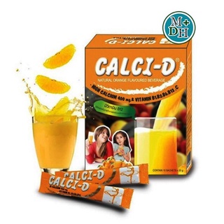 Calci-D Calci - D Calci D Orange เเคลซี่-ดี เเคลเซียม ผสม วิตามิน รสส้ม บำรุงร่ายกาย และ สมอง 1 กล่อง บรรจุ 10 ซอง 16080