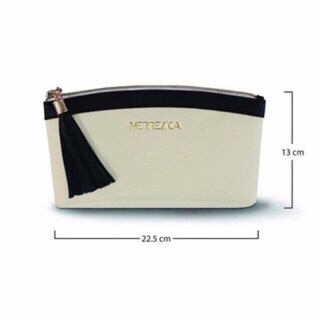 Merrezca Cosmetic Bagกระเป๋าใส่เครื่องสำอาง สีครีม