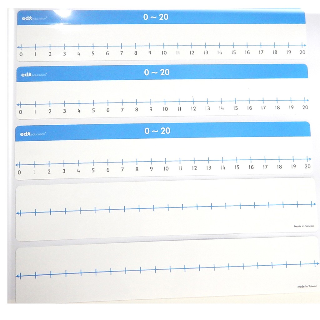 เส้นจำนวน 0-20 (5 แผ่น/ชุด) - Number Lines 0-20 (5 pcs/set) | Shopee  Thailand