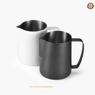 จัดส่งในวันเดีย！เหยือกตีฟองนม สีดำด้าน 350ml 600ml Teflon milk pitcher latte art milk jug เหยือกนมลาเต้อาร์ท