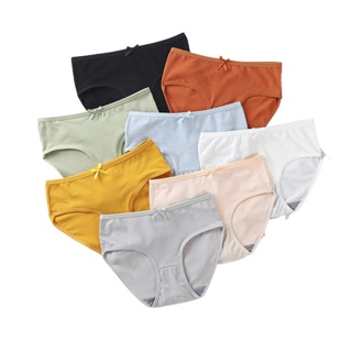 Meaya 0614# กางเกงในน่ารักสีสด มีโบว์ ยืดหยุ่นได้ดี ใส่สบาย ต่อต้านแบคทีเรีย โรงงานเปลี่ยนผ้าใหม่!!!!