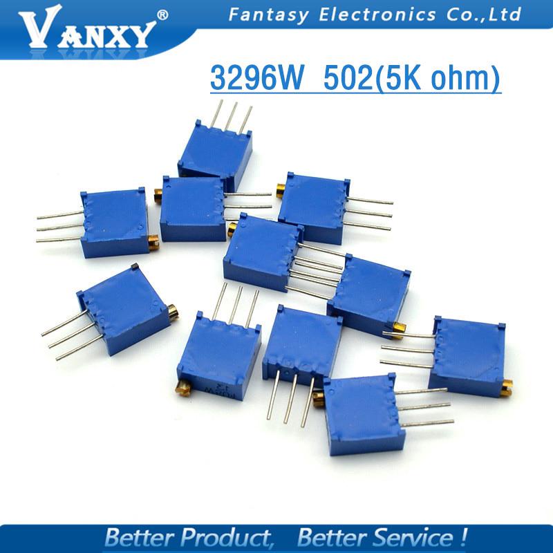 10PCS 3296W-1-502LF 3296W 5K ohm 502 3296W-1-502 3296W-502 W502 Trimpot Trimmer Potentiometer