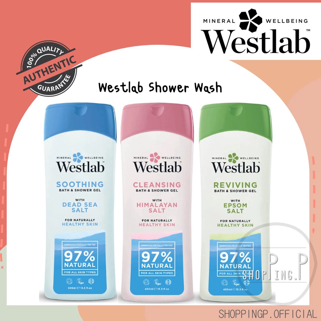 ✳️[แท้ 100%/พร้อมส่ง]✳️ Westlab Soothing Shower Wash with Pure Dead Sea Salt Minerals 400ml