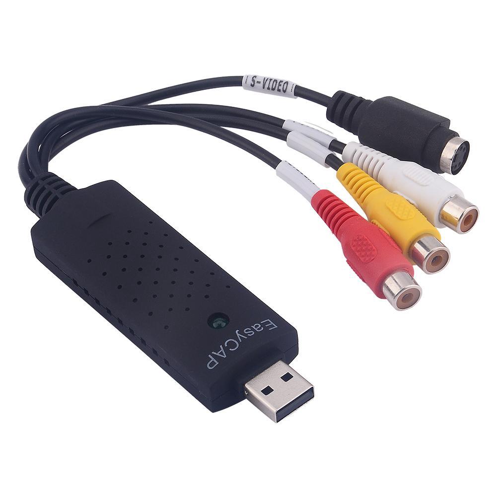 USB 2.0 to 3 RCA Audio S-Video TV DVD VHS RW Capture Converter Adapter Cable