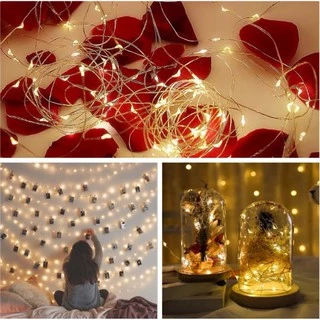 (ฟรีแบตเตอรี่) 1 เมตร / 2 เมตร / 3 เมตร ใช้แบตเตอรี่ สายไฟคริสต์มาส นางฟ้า ตกแต่ง ไฟ led ปาร์ตี้