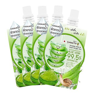 Smooto Aloe-E Snail Bright Gel /เจลว่านหาง (กล่อง 4 ซอง)