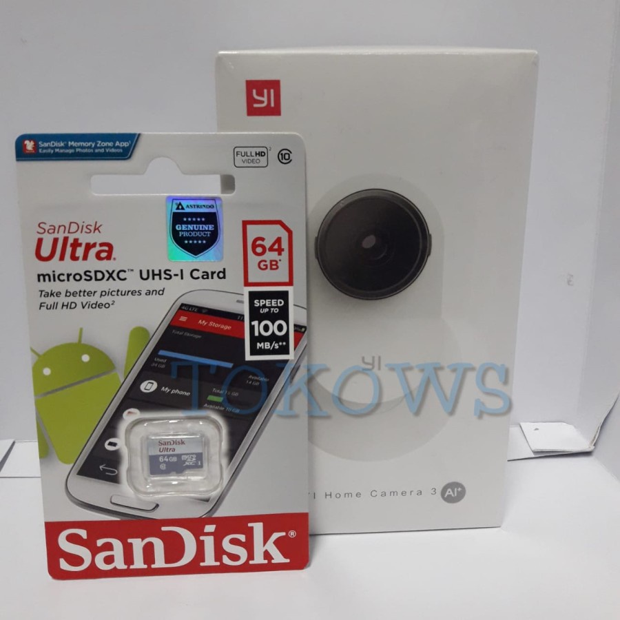 Yi home 3 กล้องวงจรปิด Wifi IP Camera Spy 1080p ฟรี 64GB