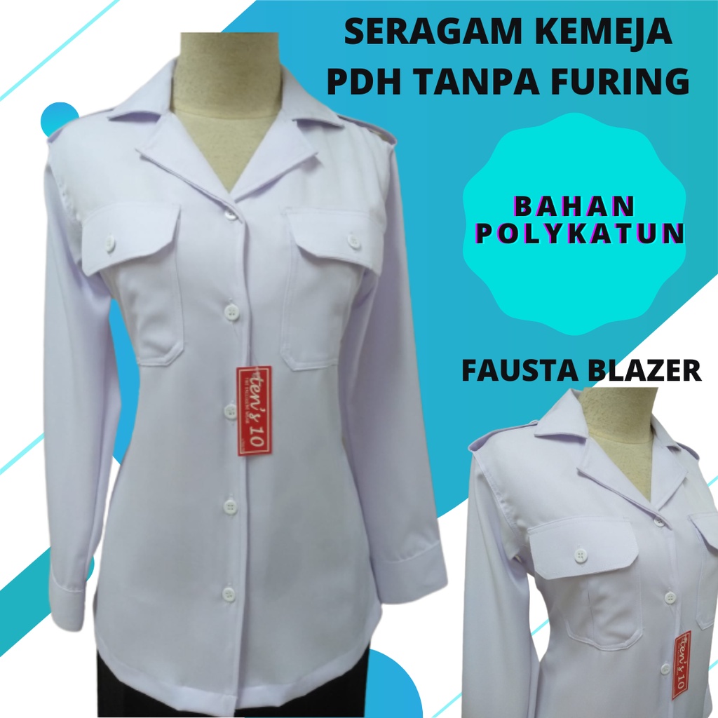 เสื้อเชิ้ต PDH PNS คอปก สีขาว สําหรับผู้หญิง