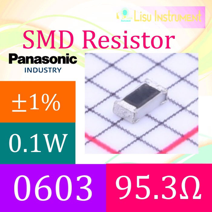 95.3R ±1% 0.1W 0603 Chip Resistor Surface Mount 95R3 95.3Ω 95.3 Ohms