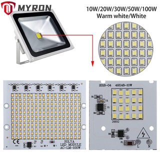 หลอดไฟ 10 w 20 w 30 w 50 w 100 w floodlight led สีขาวอบอุ่นพลังงานสูง 1 ชิ้น