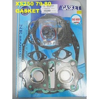 YAMAHA XS250 year 1979-1980 FRONT DISC &amp; REAR DRUM EUROPE GASKET SET "NON ASBESTOS" / ปะเก็นเครื่องชุดใหญ่ ไม่มีแร่ใยหิน