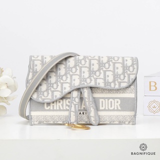 DIOR SADDLE BELTBAG OBLIQUE GREY แท้ 100%